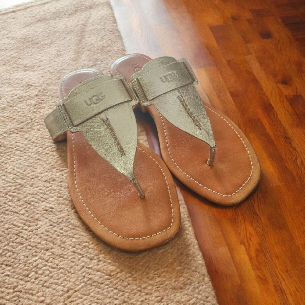 UGG Gaila Thong Women's Sandals Tan & Gold‎